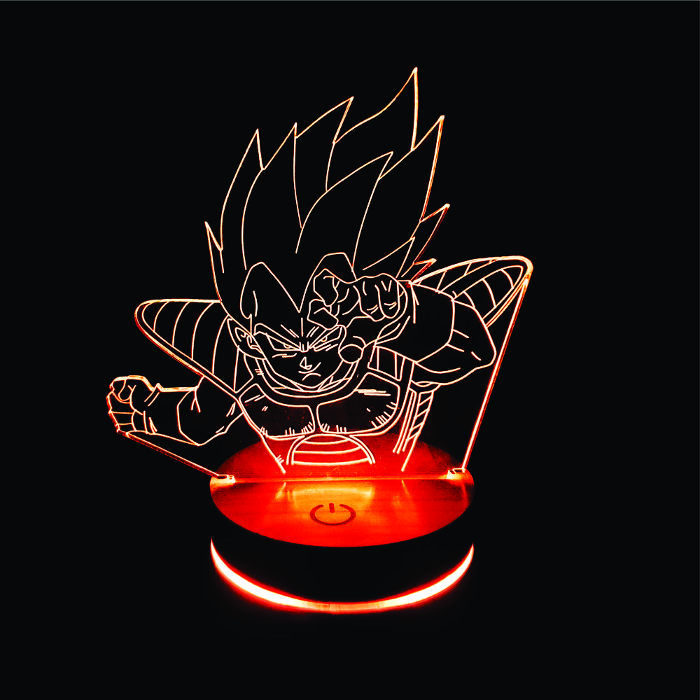 Vegeta, anime, Đèn 3D led, Đèn ngủ thay đổi 16 màu