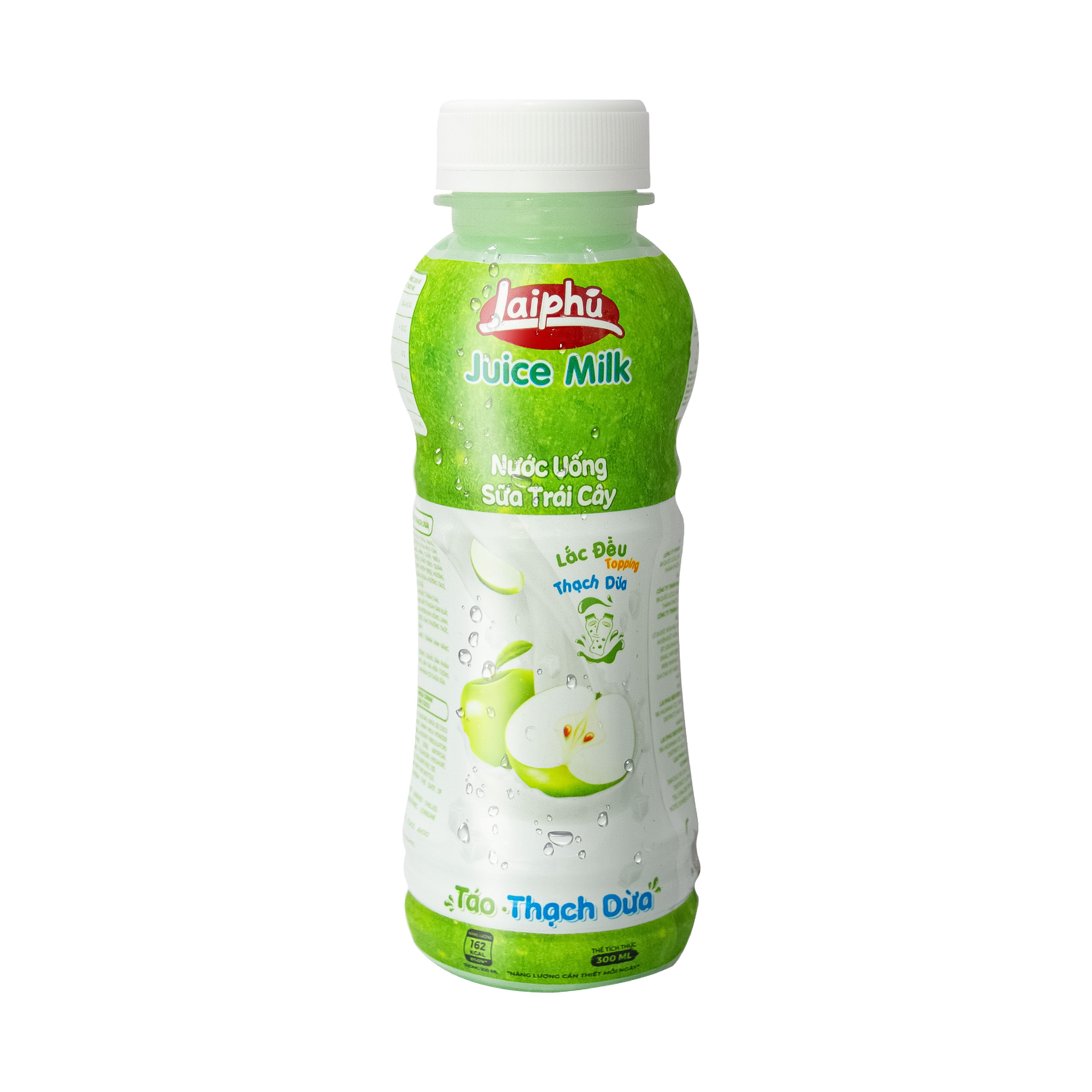 Sữa Trái Cây Táo Thạch Dừa Lai Phú Chai 300ml - Thùng 24 Chai
