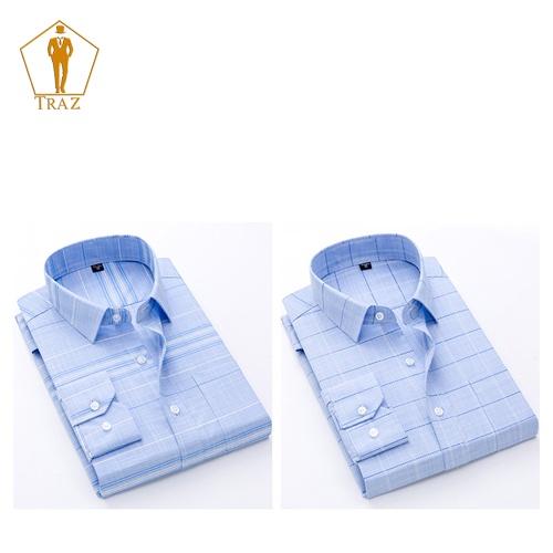 Áo Sơ Mi Nam Họa Tiết Karo Trung Niên TRAZ Dài, Ngắn Tay Vải Cotton