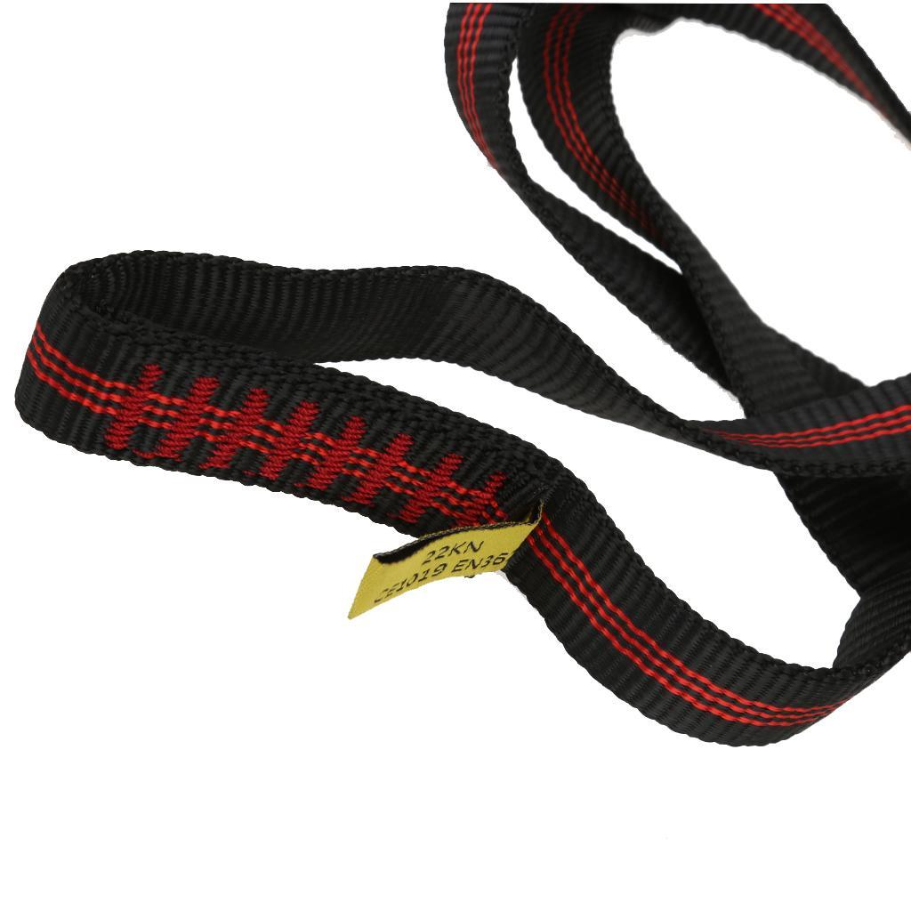 60cm Polyester Rock Tree Climbing Sling Strap Outdoor Mountaineering Black