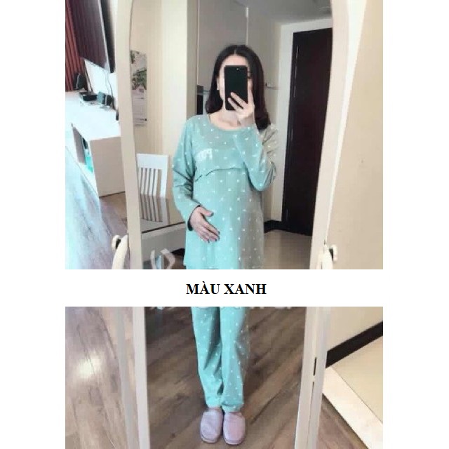 Bộ Pink CHO MẸ BẦU trước và sau sinh chất cotton đẹp