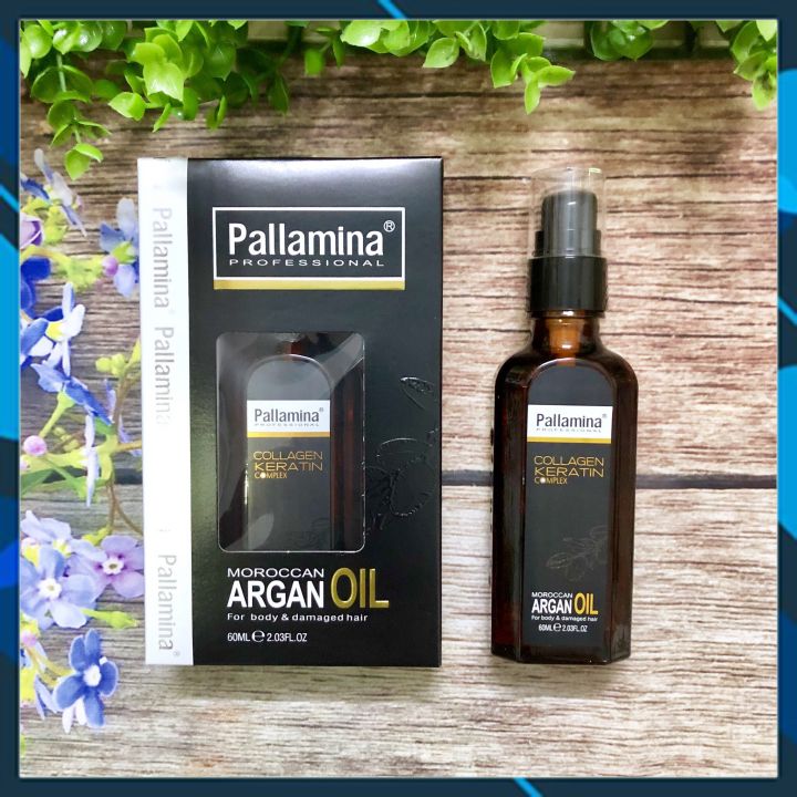 [+Tặng mũ trùm] Tinh dầu Pallamina Moroccan Argan Oil Serum dưỡng bóng tóc cao cấp 60ml