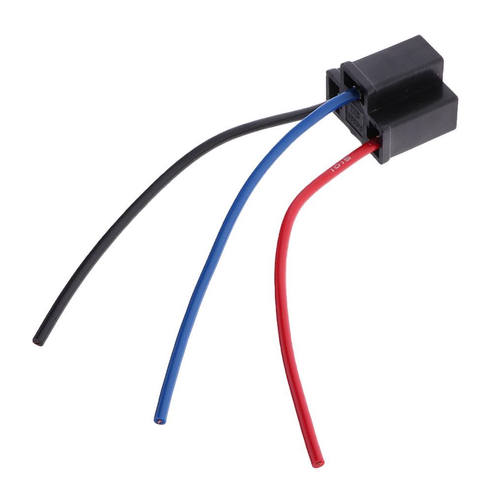 Universal Car H4 Headlight Female Socket 3 Wire Wiring Harness Connector