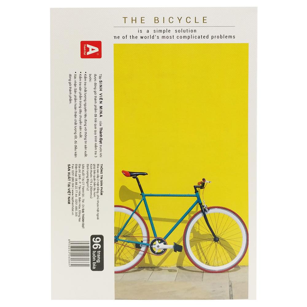 Combo 5 Tập Sinh Viên 4 Ly Ngang 96 Trang 80gsm - Thành Đạt - Mina The Bicycle (Mẫu Màu Giao Ngẫu Nhiên)