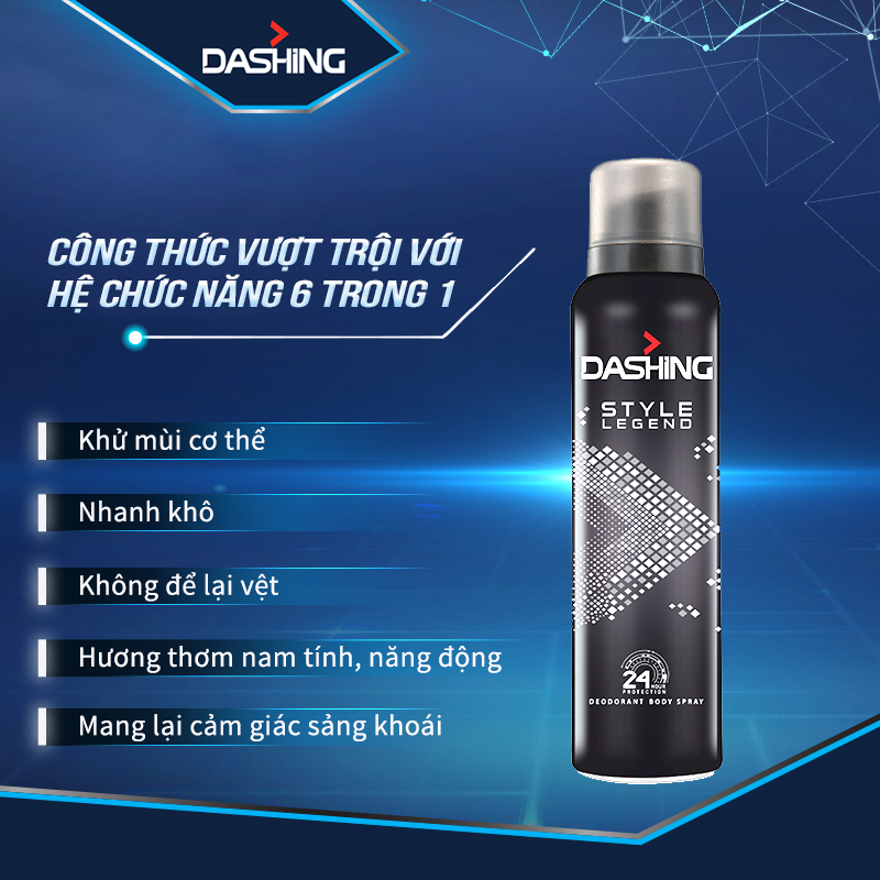 Xịt Khử Mùi Dashing Hương Style Legend 125ml