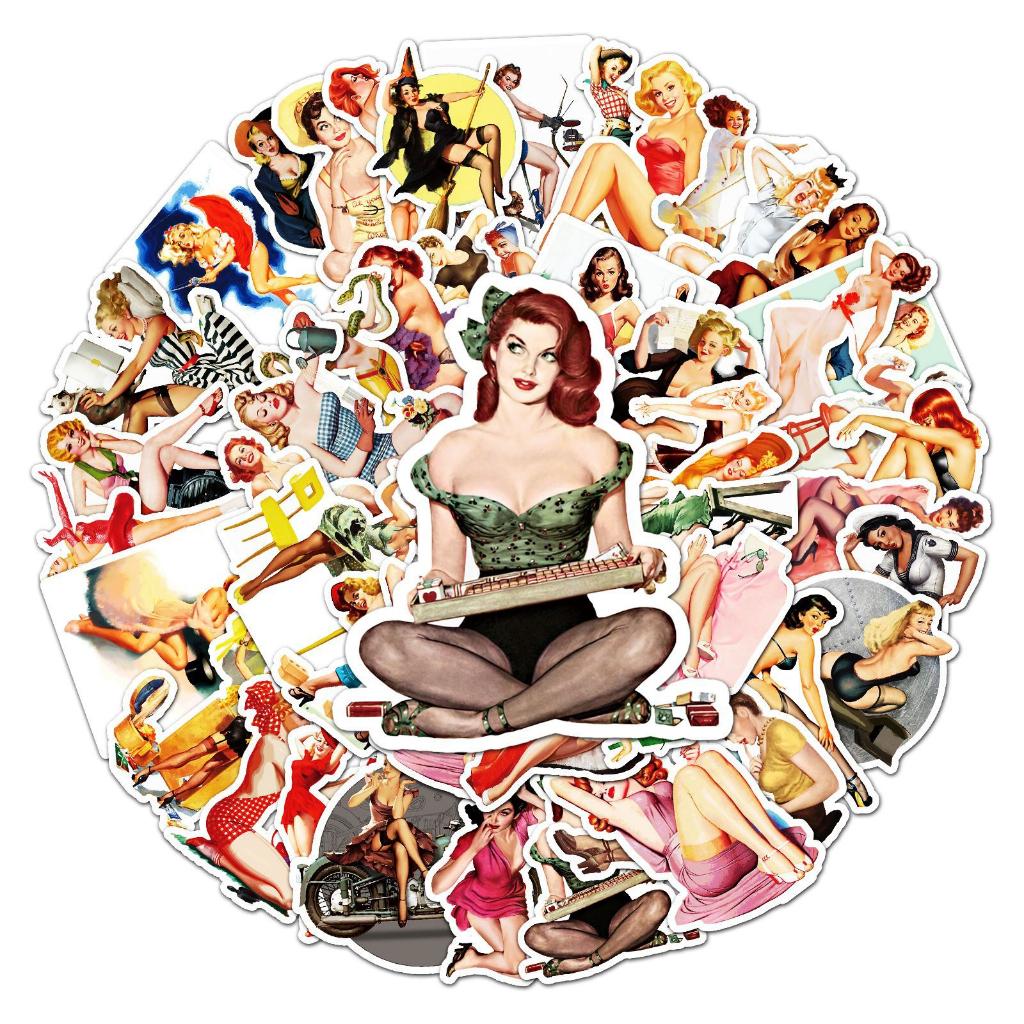 Sticker SEXY GIRL hoạt hình cute trang trí mũ bảo hiểm,guitar,ukulele,điện thoại,sổ tay,laptop-mẫu S119