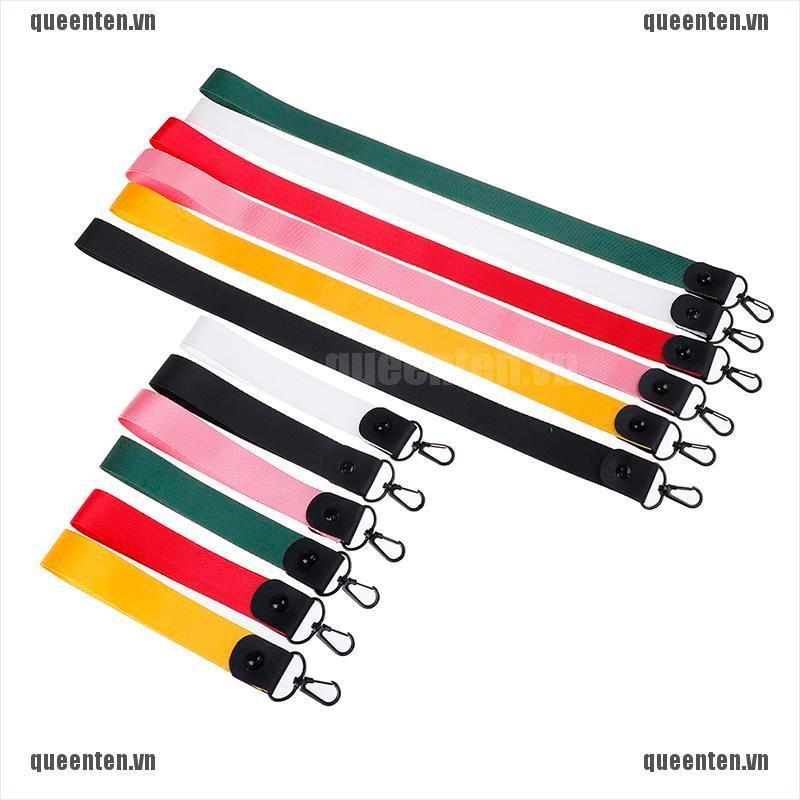 Solid Color Mobile Phone Straps keychain Tag Neck Lanyards ID Card Hang Rope QUVN