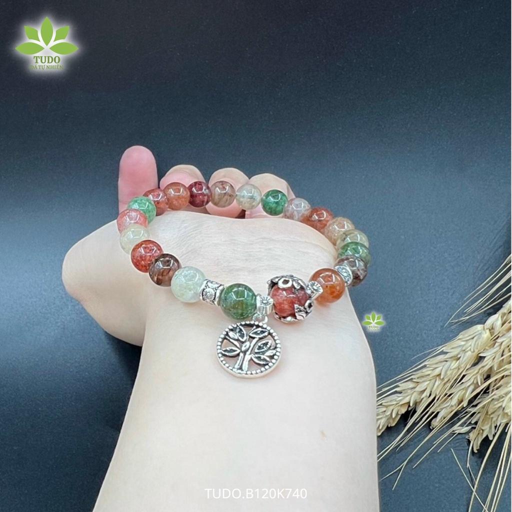 Vòng Tay Nữ Đẹp - Vòng Phong Thủy Đa Mệnh TUDO B120K740 VCBTAUL Charm Bạc Cây Mộc Tròn