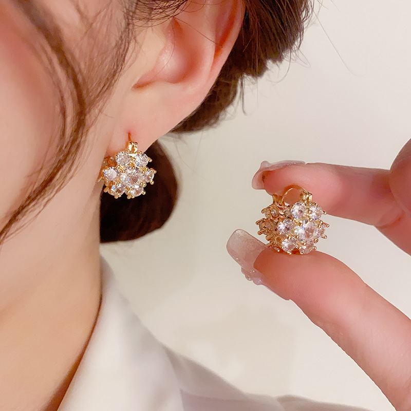 BÔNG TAI THIẾT KẾ KHẢM ĐÁ ZIRCON MẠ VÀNG 14K