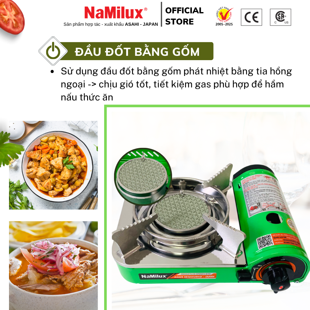 Bếp Gas Mini (Du Lịch) Hồng Ngoại NaMilux NH-P2771PS│Thiết Kế Nhỏ Gọn, Tiết Kiệm Diện Tích│Hàng Chính Hãng
