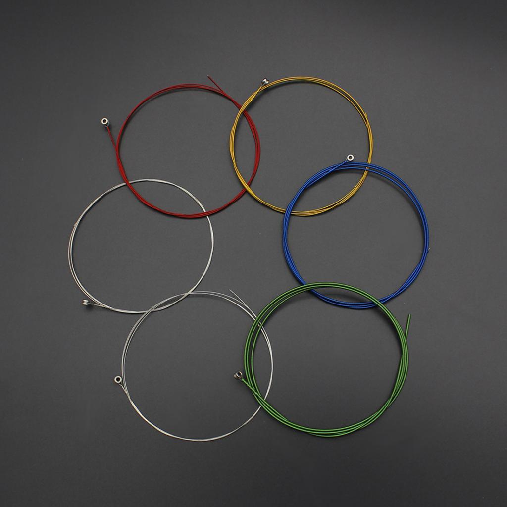 6x Colorful Acoustic Folk Guitar 6 Strings Set Copper Alloy Instrument Parts