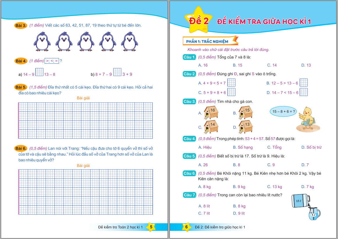 Sách - Đề Kiểm Tra Toán 2 - Bộ Sách Kết Nối Tri Thức Với Cuộc Sống - ndbooks