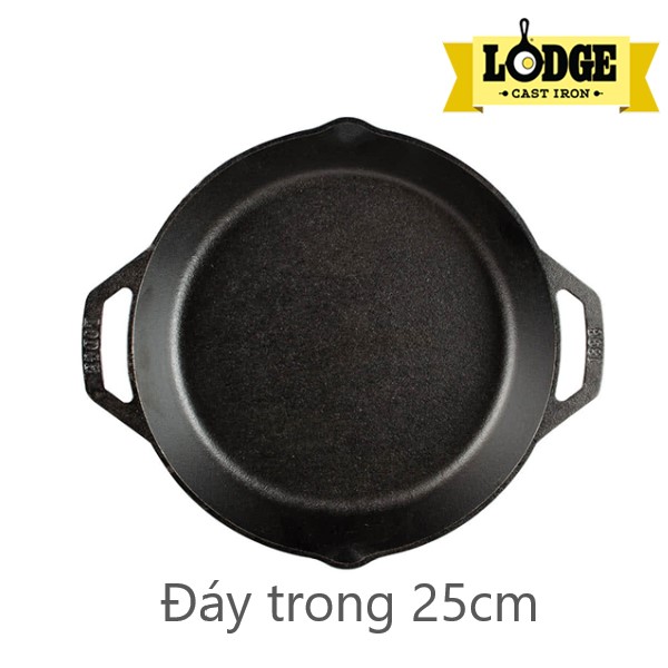 [Chính hãng LOGDE - MỸ] Chảo gang cỡ lớn Lodge hai tay cầm 30.5cm - L10SKL. Dùng nướng, chiên, xào, áp chảo thực phẩm