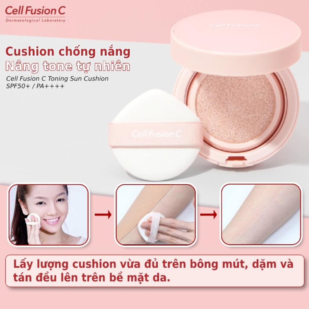 Cushion chống nắng nâng tone tự nhiên - Cell Fusion C Toning Sun Cushion SPF50+ / PA++++ 13g ILIVING-CELCS13