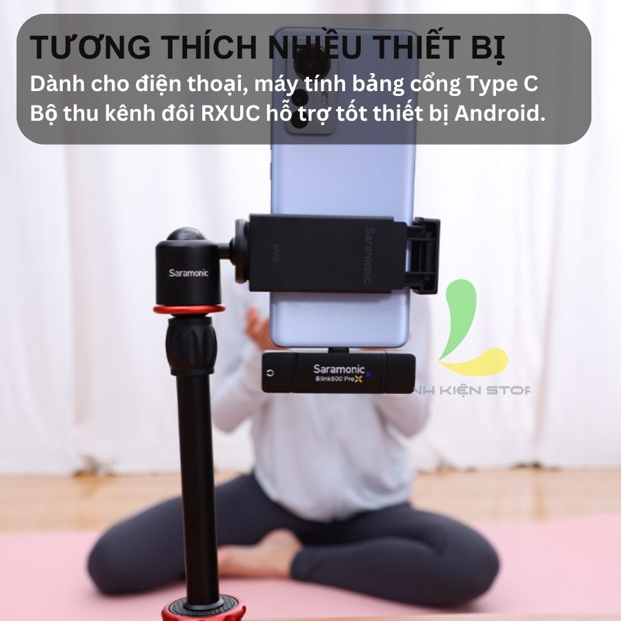 Micro thu âm không dây Saramonic Blink500 ProX B6 - Thiết bị ghi âm dành cho hệ điều hành Android, sử dụng tối đa 10 giờ - Hàng chính hãng