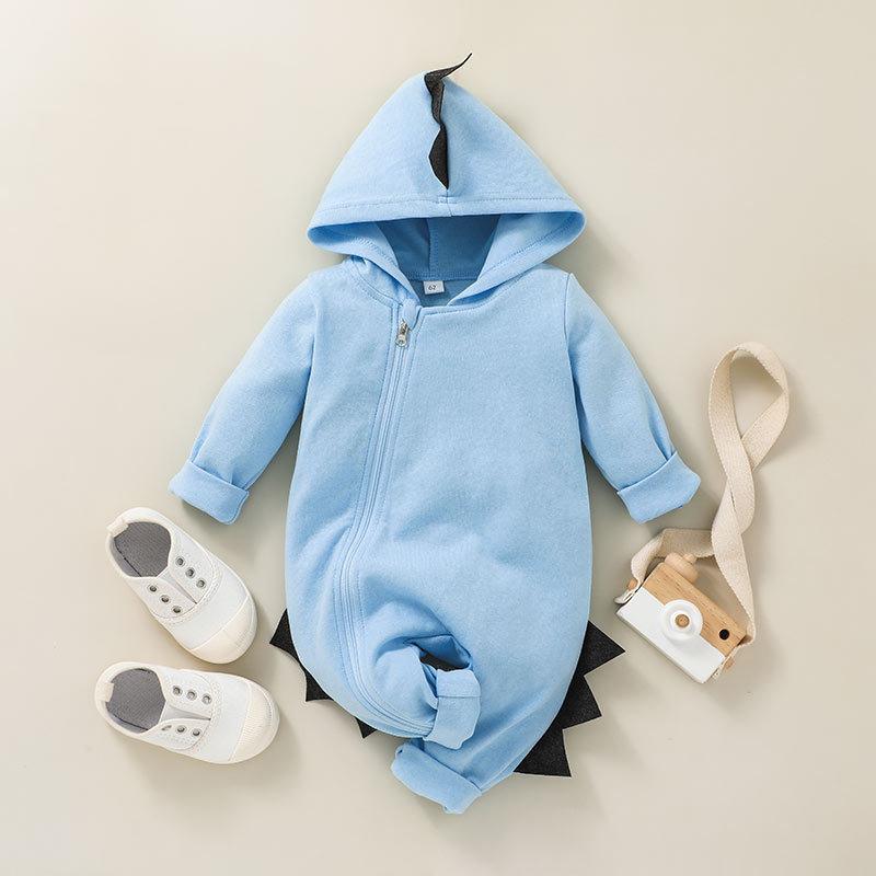Hoạt Hình Cho Bé Có Mũ Trùm Đầu Rompers Khủng Long Cho Bé Gái Áo Hoodie Dài Tay Sơ Sinh Bé Trai Quần Áo