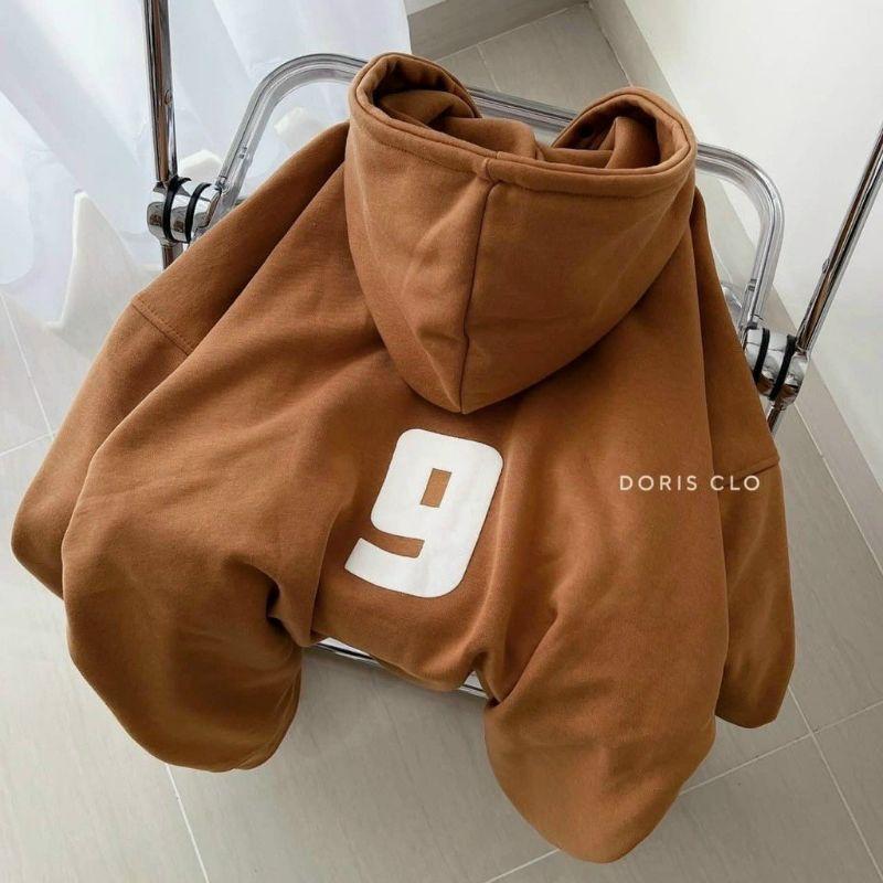 Áo Khoác hoodie nữ WIST_9 nỉ ngoại cao cấp form rộng,nón to có nút bấm kiểu most hình in nổi 2 màu xám,nâu cá tính
