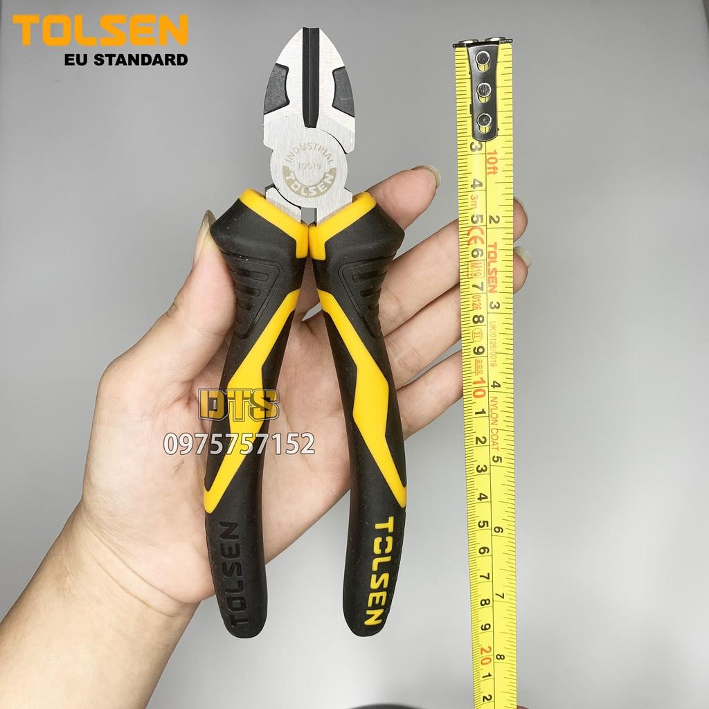 Kìm điện tổ hợp, kìm cắt công nghiệp TOLSEN 7 inch/ 180mm, thép CR-V cao cấp mạ Niken chống gỉ - Tiêu chuẩn Châu Âu