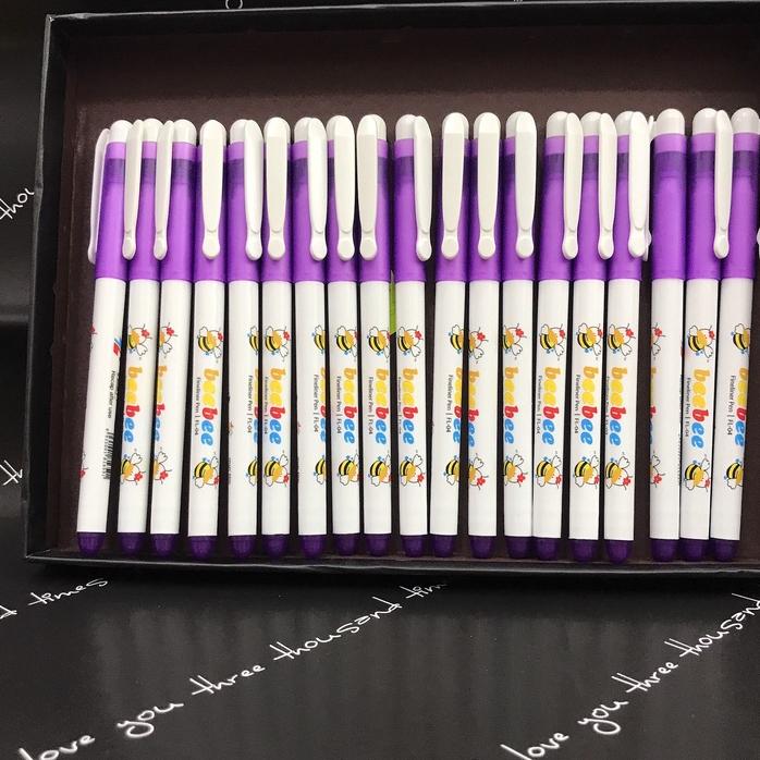Hộp 10 cây Bút lông kim Beebee FL-04 Ngòi 0.3mm mực tím