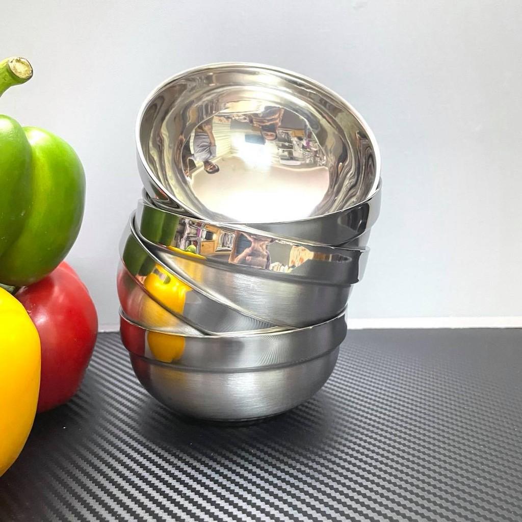 COMBO 5 CHÉN INOX 2 lớp CÁCH NHIỆT CAO CẤP - Bộ 5 Chén Bát chất liệu 100% INOX, với kiểu dáng Hàn Quốc SANG TRỌNG