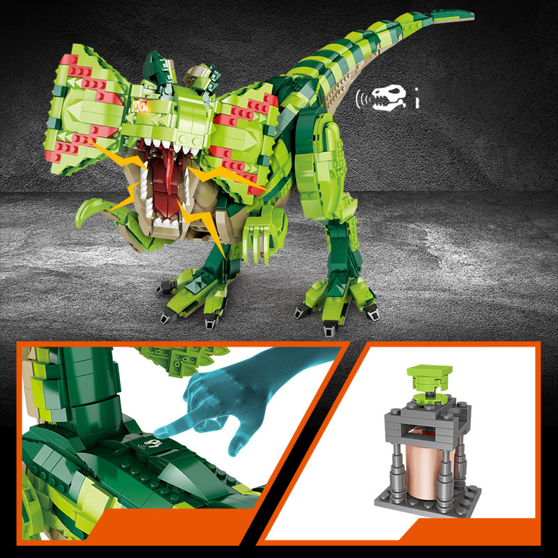 Đồ chơi lắp ráp Khủng long Ăn thịt FC6202 - Big Dinosaur Dipholosaurus - Xếp hình thông minh mô hình 2075 mảnh ghép