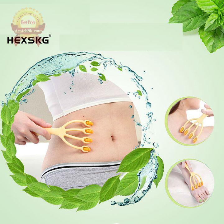 Cây massage toàn thân 5 bánh lăn matxa đầu chân cổ lưng bụng mặt vai gáy đa năng Nhật Bản