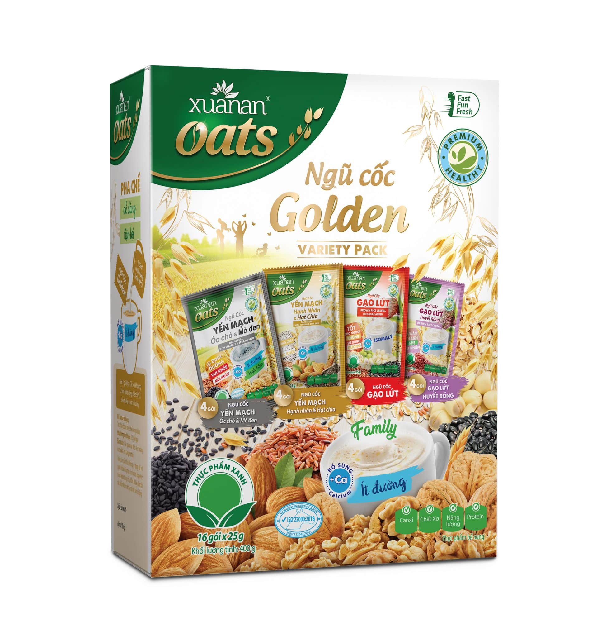 Ngũ Cốc Golden (Variety Pack) Xuân An [ít đường] Hộp 400G {25g*16 gói}