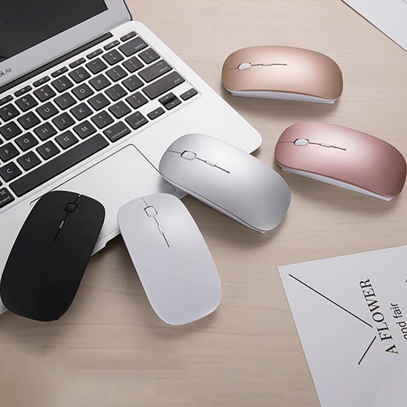 Mới Không Dây 2.4G Sạc Chuột Mini 3 Nút Im Lặng Kinh Doanh Chuột Văn Phòng 4 Chiều Bánh Xe Di Chuyển 1600 độ Phân Giải Dpi