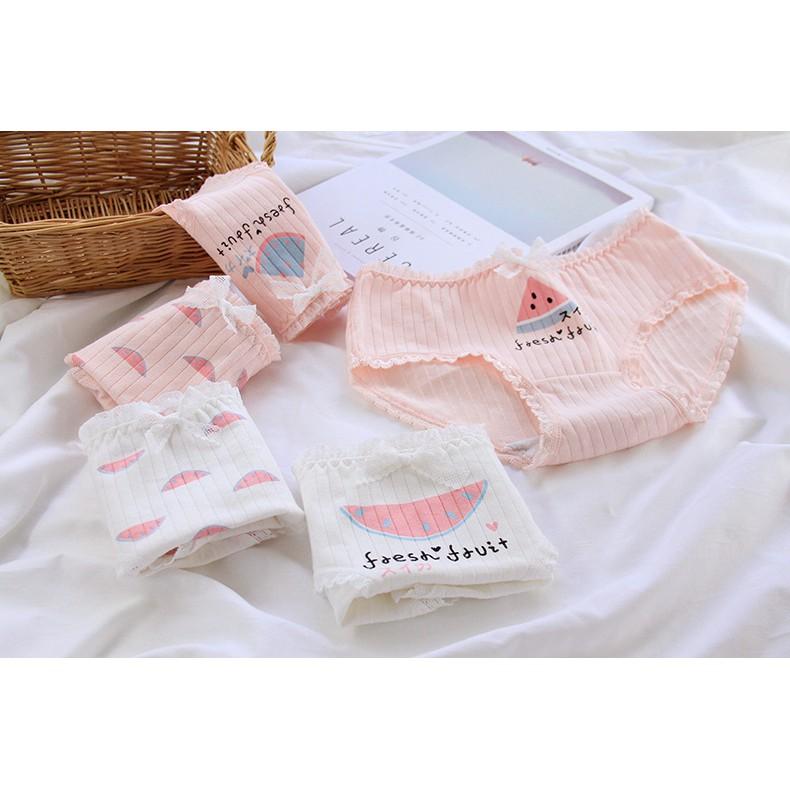Quần Lót Nữ Cotton Kháng Khuẩn Hình Dưa Hấu Xuất Hàn Hàng Loại Đẹp.