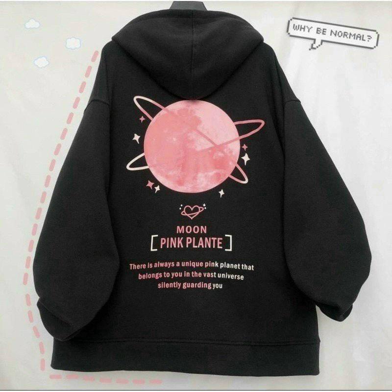 Áo Khoác Nỉ Hoodie Zip Moon Pink Siêu Hot Form Unisex In Đẹp