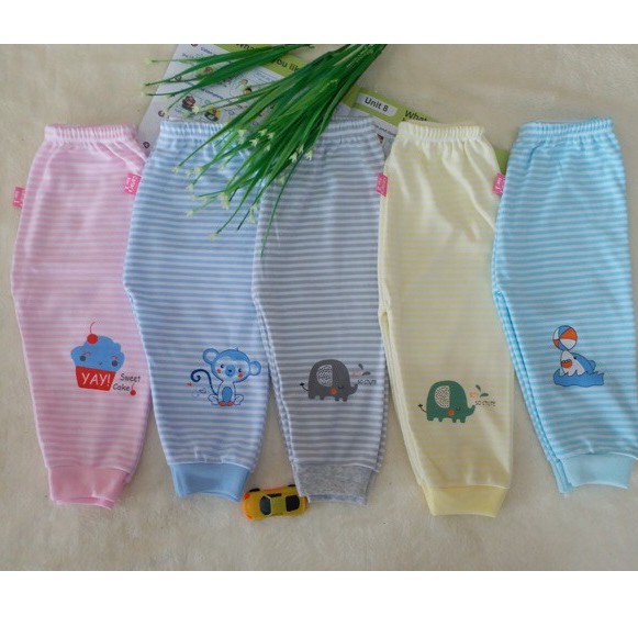 Combo 3 chiếc quần dài vải kẻ cotton mềm mại, bo gấu gọn gàng cho bé trai, bé gái