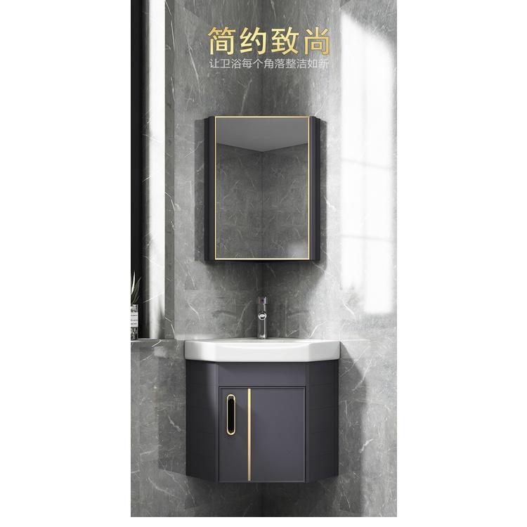 TỦ LAVABO GÓC + KỆ GƯƠNG