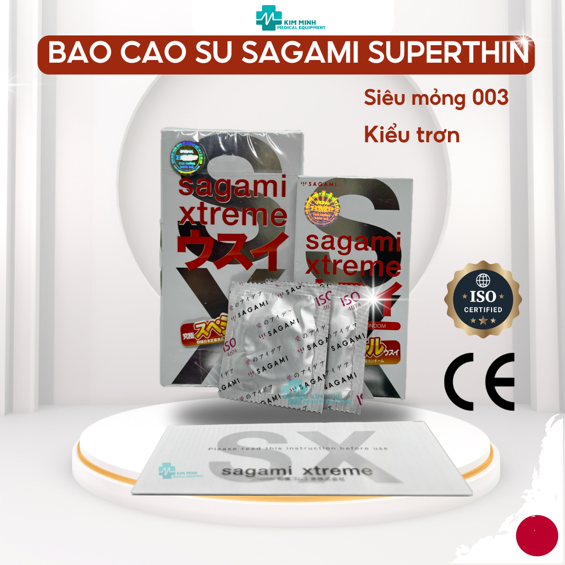 Bao Cao Su Sagami Xtreme Superthin - Nhật Bản mỏng 003 hộp 2 chiếc, 10 chiếc