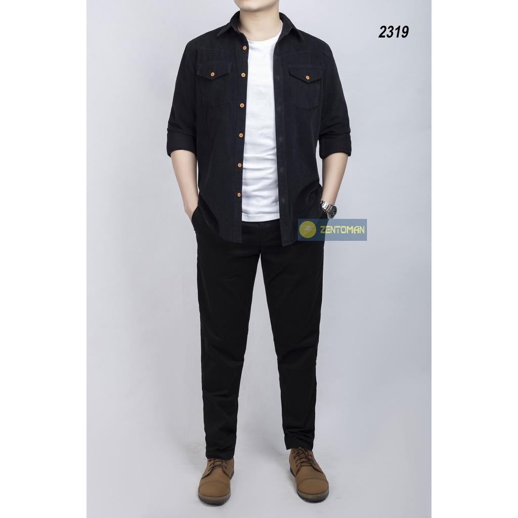 Áo sơ mi kaki nam ZENTOMAN dài tay mềm mịn form rộng trung niên Hàn Quốc 2319