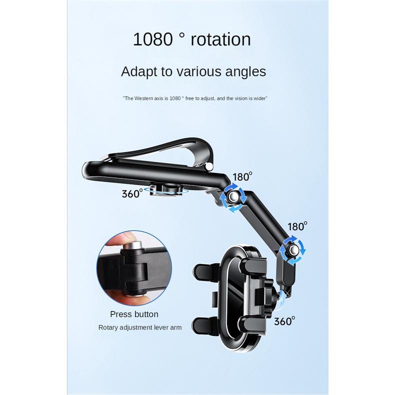 Giá Đỡ Điện Thoại Đa Năng Xoay 1080 Độ Kẹp Tấm Che Nắng Thông Dụng Cho Xe Hơi