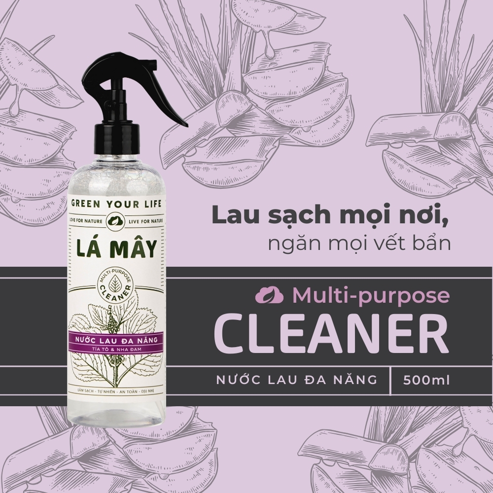 NƯỚC LAU ĐA NĂNG TÍA TÔ &amp; NHA ĐAM LÁ MÂY 500mL