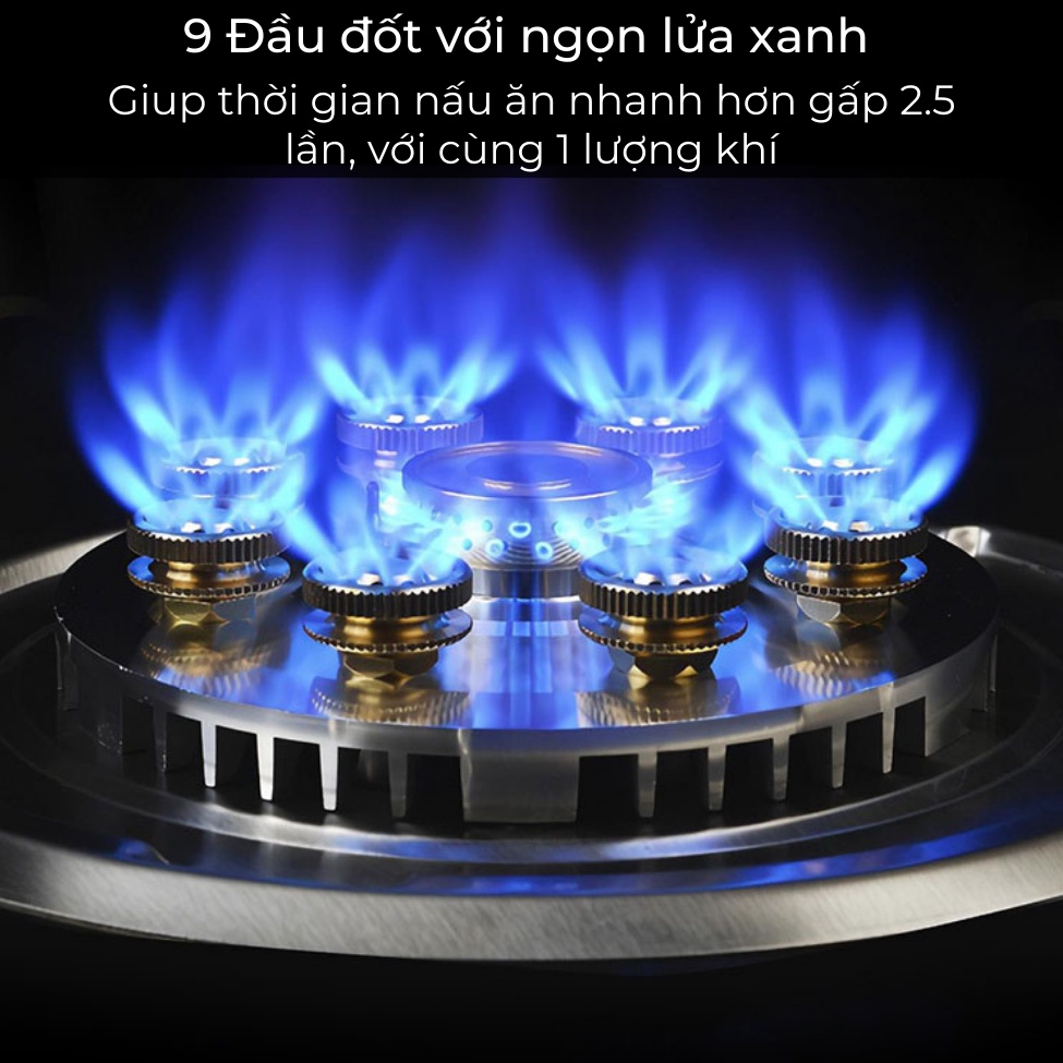 Bếp Gas Đơn NEMI GK - 68 Với 9 Đầu Đốt Lửa Công Nghiệp, Bếp Ga Mini Mặt Kính Cường Lực Phù Hợp Lắp Âm Và Dương