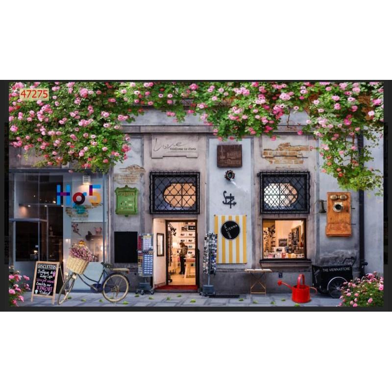 Tranh dán tường quán cafe, trà sữa