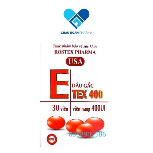 Vitamin E - Dầu gấc E tex 400mg Lọ 30 viên - Rostex- Tủ Thuốc Bảo Châu