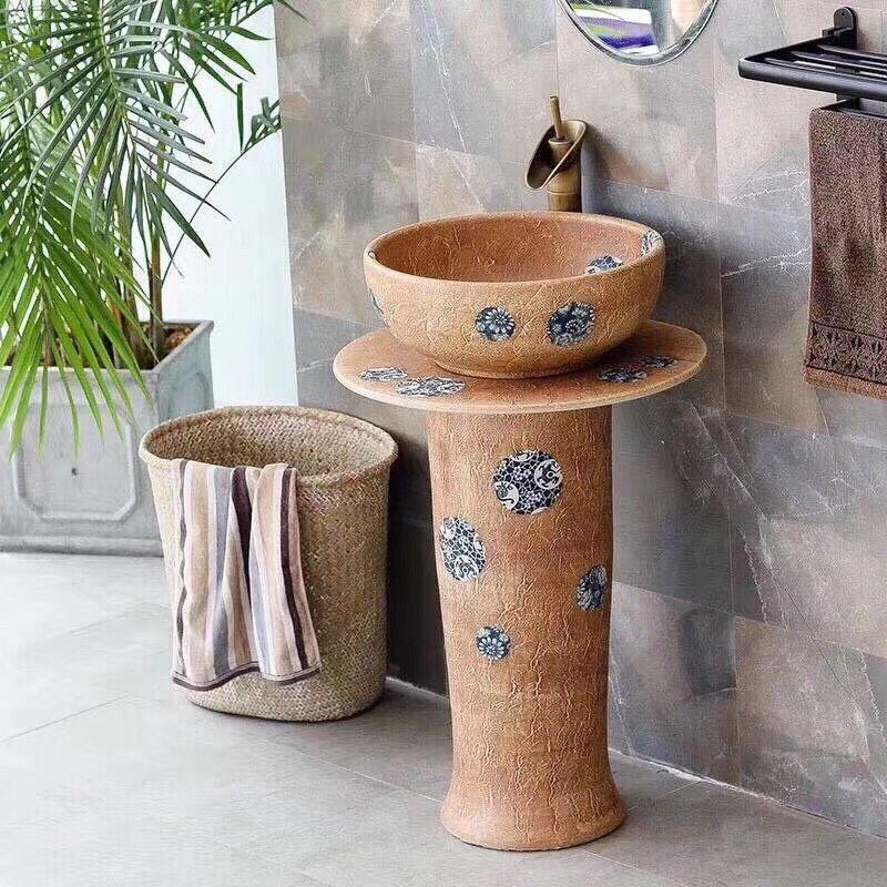 Chậu sứ mỹ thuật - lavabo chân mỹ nghệ