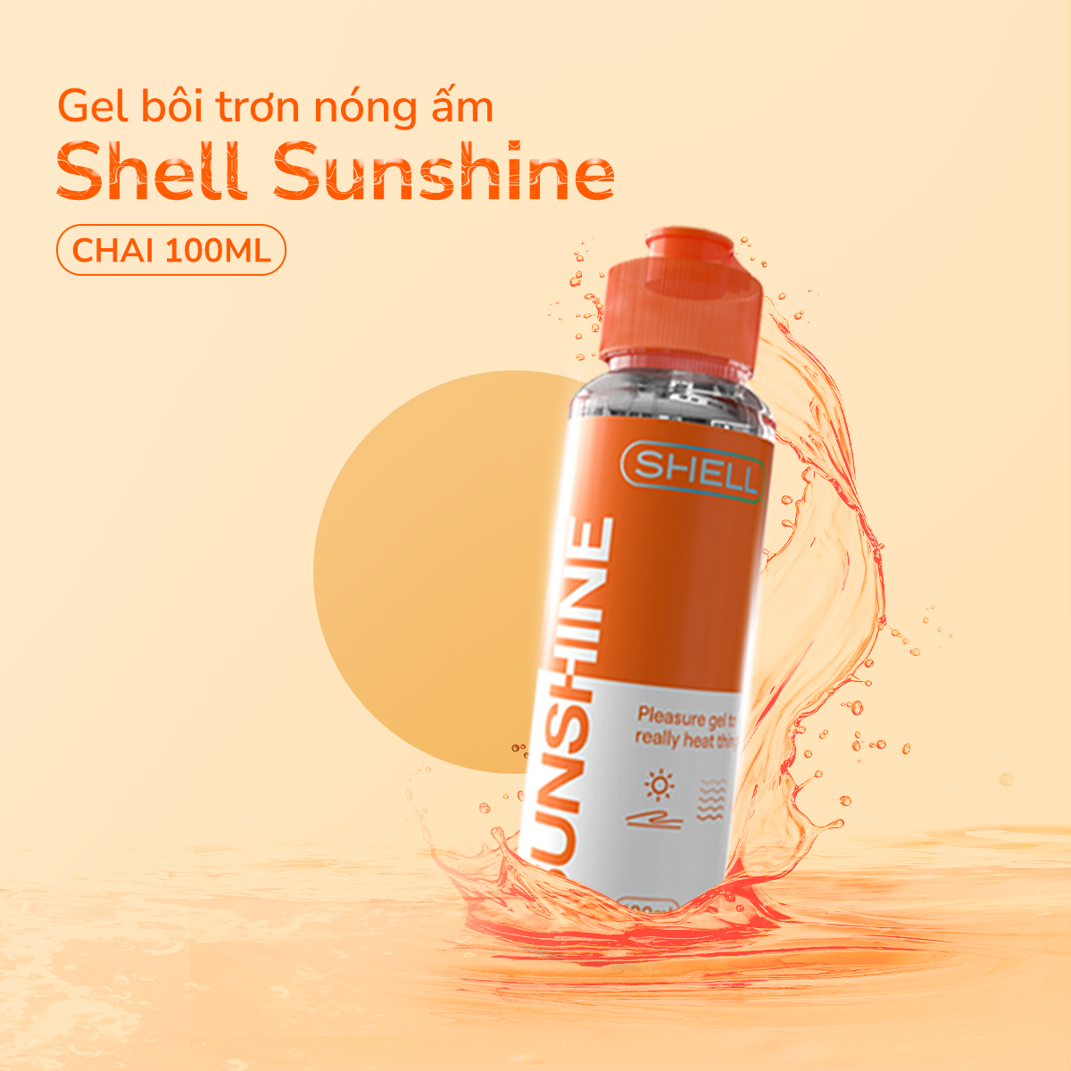 Gel bôi trơn ấm nóng - Shell Sunshine - Chai 100ml