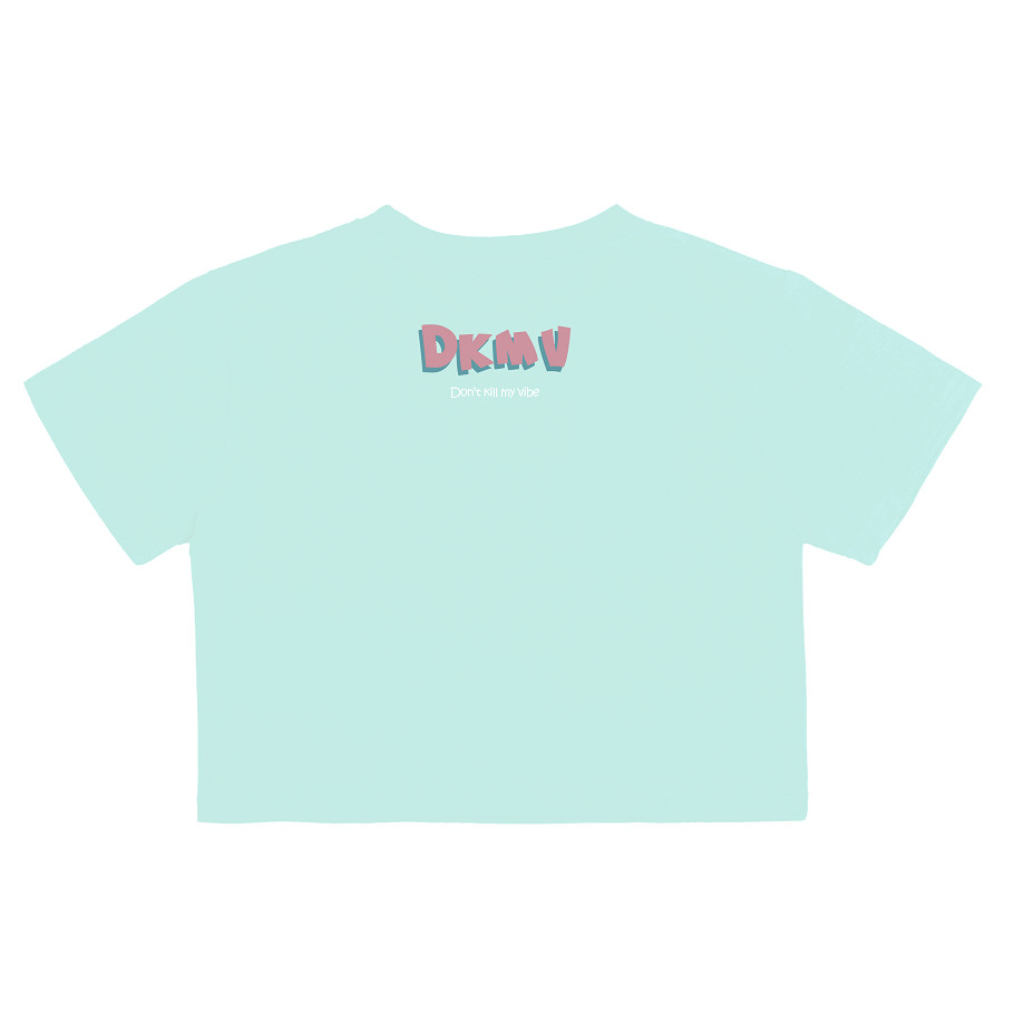 DKMV Croptop Too Cute To Care-Blue