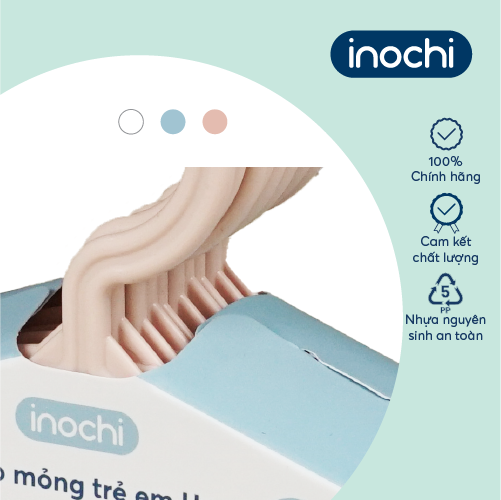 Móc áo mỏng trẻ em Inochi 185 màu Trắng ngọc/Hồng nhạt/Xanh nhạt