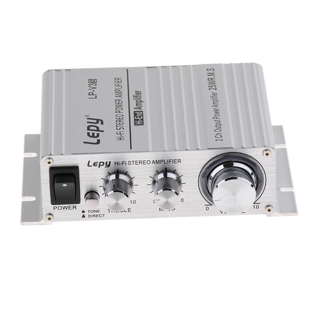 2*25W Stereo Power Car Amplifier BASS DC 12V 3.5mm Scoket for MP3