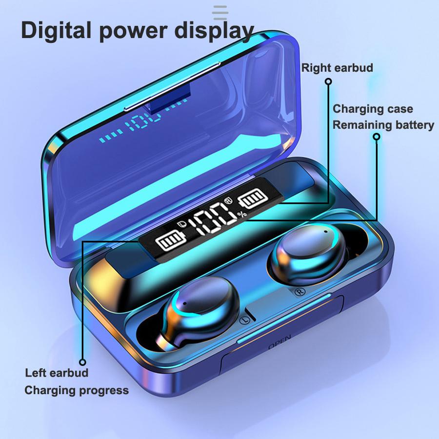 TWS Tai Nghe Nhét Tai Không Dây Bluetooth 5.0 9D Bass Stereo Chống Nước Tai Nghe Nhét Tai Nghe Tai Nghe Có Micro Sạc