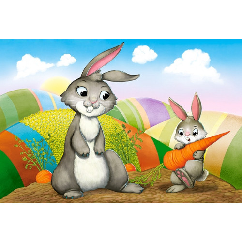 Xếp hình puzzle mẹ và con: chó, mèo, ngựa và thỏ 4 bộ 8/12/15/20 mảnh CASTORLAND B-041053