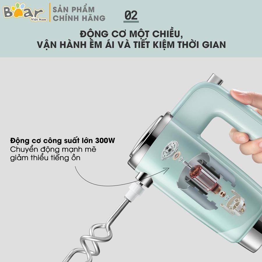 Máy đánh trứng trộn bột để bàn Bear, dung tích 4L 300W, thiết kế 2 in 1, Anh Lam Store - Hàng nhập khẩu