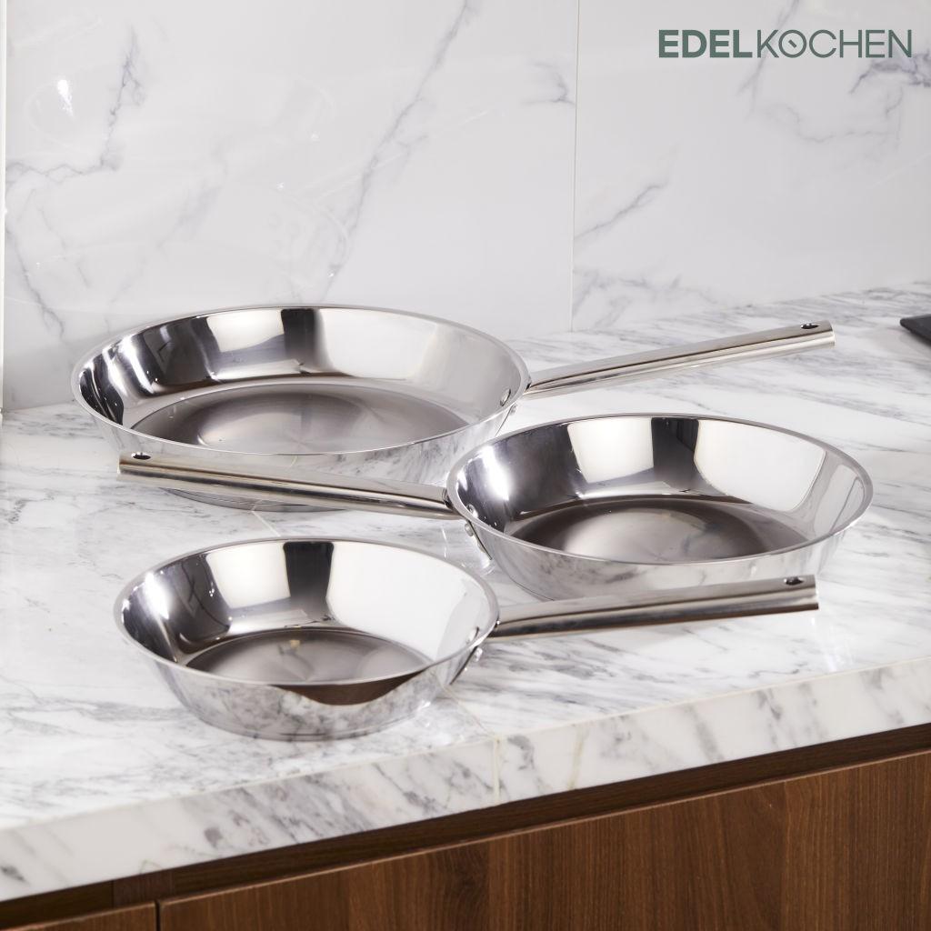 Bộ 3 Chảo Edelkochen 3 đáy đủ size 20cm - 24cm - 28cm