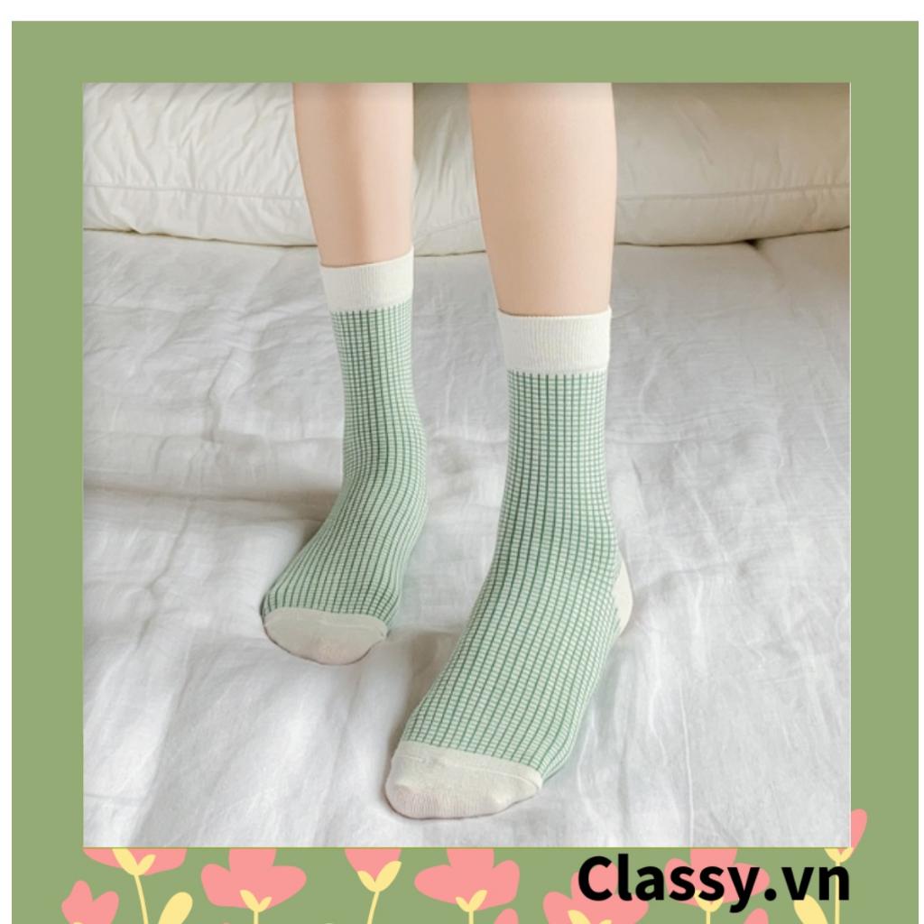 Tất cổ cao, vớ cổ cao Classy tông màu xanh hàn quốc dễ thương G1426
