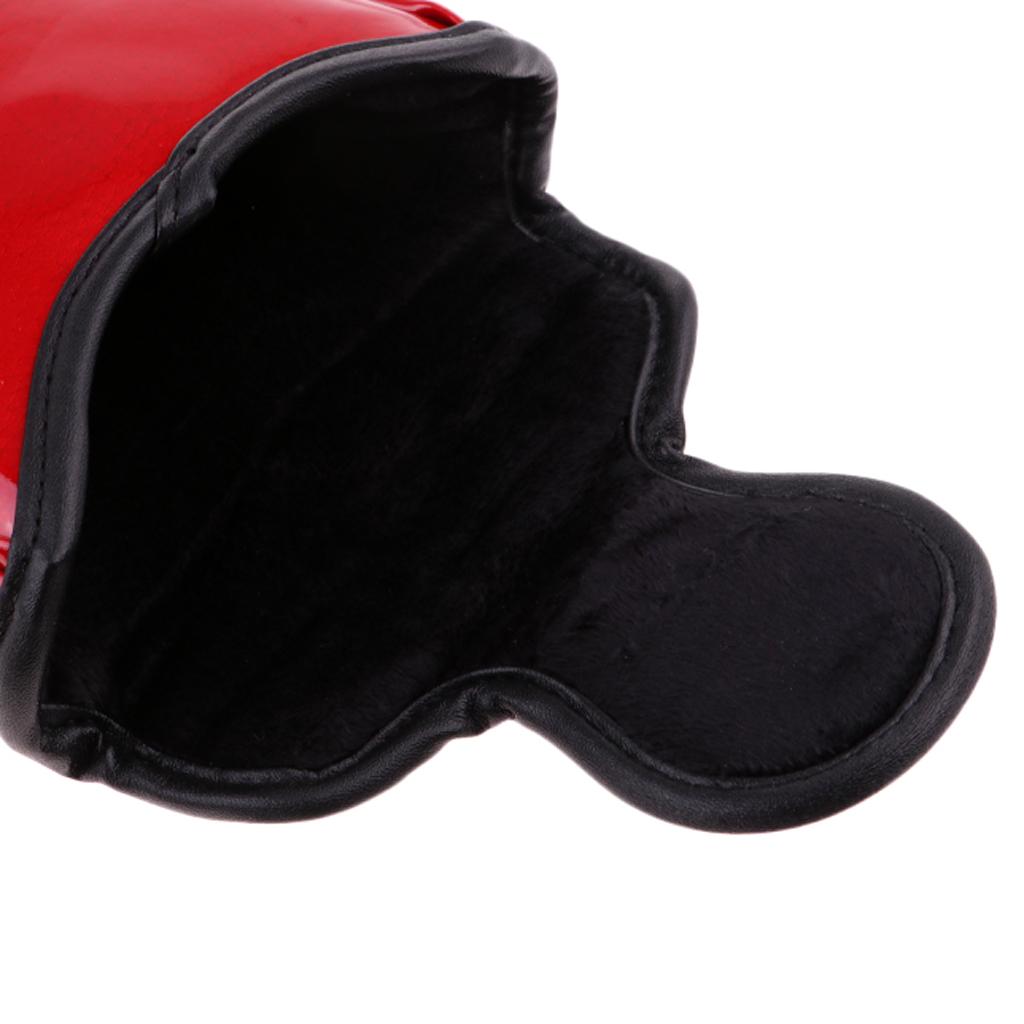 2Pcs Lightweight Golf Mallet Putter Cover, Skull Half-Mallet Headcover with Magnetic Closure - Red and Blue Color